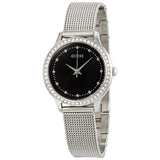 Buy Shop Guess Chelsea Crystals Black Dial Silver Mesh Bracelet Watch For Women - W0647L5 USA Online
