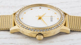 Buy Shop Guess Chelsea Crystals Mother of Pearl White Dial Gold Mesh Bracelet Watch For Women - W0647L7 USA Online