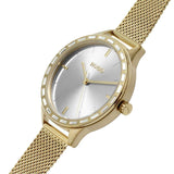 Buy Shop Guess Chelsea Crystals Mother of Pearl White Dial Gold Mesh Bracelet Watch For Women - W0647L7 USA Online