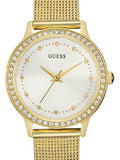 Buy Shop Guess Chelsea Crystals Mother of Pearl White Dial Gold Mesh Bracelet Watch For Women - W0647L7 USA Online