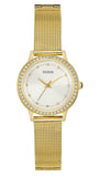 Buy Shop Guess Chelsea Crystals Mother of Pearl White Dial Gold Mesh Bracelet Watch For Women - W0647L7 USA Online