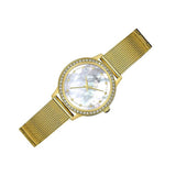 Buy Shop Guess Chelsea Mother of Pearl White Dial Gold Mesh Strap Watch For Women - W0647L3 USA Online