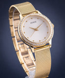 Buy Shop Guess Chelsea Mother of Pearl White Dial Rose Gold Mesh Strap Watch For Women - W0647L2 USA Online