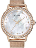 Buy Shop Guess Chelsea Mother of Pearl White Dial Rose Gold Mesh Strap Watch For Women - W0647L2 USA Online