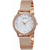 Buy Shop Guess Chelsea Mother of Pearl White Dial Rose Gold Mesh Strap Watch For Women - W0647L2 USA Online