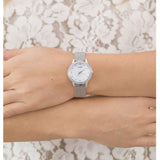 Buy Shop Guess Chelsea Mother of Pearl White Dial Silver Mesh Strap Watch For Women - W0647L1 USA Online