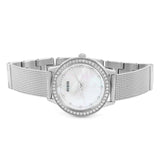 Buy Shop Guess Chelsea Mother of Pearl White Dial Silver Mesh Strap Watch For Women - W0647L1 USA Online