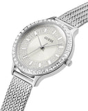 Buy Shop Guess Chelsea Mother of Pearl White Dial Silver Mesh Strap Watch For Women - W0647L1 USA Online