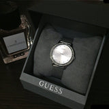 Buy Shop Guess Chelsea Quartz Silver Dial Silver Mesh Strap Watch For Women - W0647L6 USA Online
