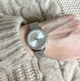 Buy Shop Guess Chelsea Quartz Silver Dial Silver Mesh Strap Watch For Women - W0647L6 USA Online