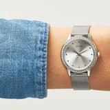 Buy Shop Guess Chelsea Quartz Silver Dial Silver Mesh Strap Watch For Women - W0647L6 USA Online