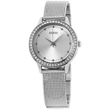 Buy Shop Guess Chelsea Quartz Silver Dial Silver Mesh Strap Watch For Women - W0647L6 USA Online