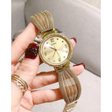 Buy Shop Guess Chiffon Gold Dial Gold Mesh Bracelet Watch For Women - W1083L2 USA Online