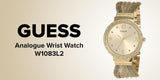 Buy Shop Guess Chiffon Gold Dial Gold Mesh Bracelet Watch For Women - W1083L2 USA Online