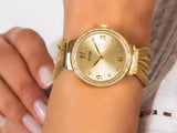 Buy Shop Guess Chiffon Gold Dial Gold Mesh Bracelet Watch For Women - W1083L2 USA Online