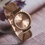 Buy Shop Guess Chiffon Rose Gold Dial Mesh Bracelet Watch For Women - W1083L3 USA Online
