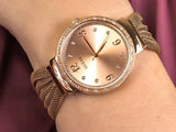 Buy Shop Guess Chiffon Rose Gold Dial Mesh Bracelet Watch For Women - W1083L3 USA Online