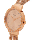 Buy Shop Guess Chiffon Rose Gold Dial Mesh Bracelet Watch For Women - W1083L3 USA Online