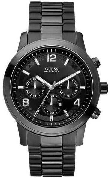 Buy Shop Guess Chronograph Black Dial Black Steel Strap Watch for Men - W15061G1 USA Online