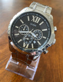 Buy Shop Guess Chronograph Black Dial Silver Steel Strap Watch for Men - W0193G2 USA Online