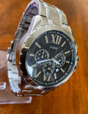 Buy Shop Guess Chronograph Black Dial Silver Steel Strap Watch for Men - W0193G2 USA Online