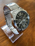 Buy Shop Guess Chronograph Black Dial Silver Steel Strap Watch for Men - W0193G2 USA Online