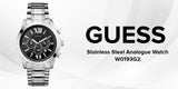 Buy Shop Guess Chronograph Black Dial Silver Steel Strap Watch for Men - W0193G2 USA Online
