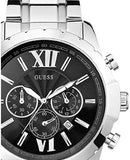 Buy Shop Guess Chronograph Black Dial Silver Steel Strap Watch for Men - W0193G2 USA Online
