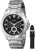 Buy Shop Guess Chronograph Black Dial Silver Steel Strap Watch for Men - W0193G2 USA Online