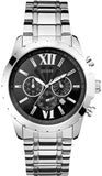 Buy Shop Guess Chronograph Black Dial Silver Steel Strap Watch for Men - W0193G2 USA Online