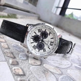 Buy Shop Guess Chronograph Quartz White Dial Brown Leather Strap Watch For Men - W0380G1 USA Online