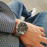 Buy Shop Guess Circuit Chronograph Black Dial Silver Steel Strap Watch For Men - W0968G1 USA Online