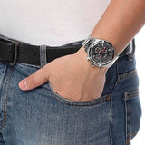 Buy Shop Guess Circuit Chronograph Black Dial Silver Steel Strap Watch For Men - W0968G1 USA Online