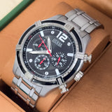 Buy Shop Guess Circuit Chronograph Black Dial Silver Steel Strap Watch For Men - W0968G1 USA Online