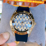 Buy Shop Guess Clarity Gold Dial Black Silicone Strap Watch for Women - GW0109L1 USA Online