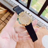 Buy Shop Guess Clarity Gold Dial Black Silicone Strap Watch for Women - GW0109L1 USA Online
