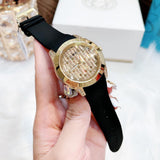 Buy Shop Guess Clarity Gold Dial Black Silicone Strap Watch for Women - GW0109L1 USA Online