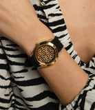 Buy Shop Guess Clarity Gold Dial Black Silicone Strap Watch for Women - GW0109L1 USA Online