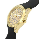 Buy Shop Guess Clarity Gold Dial Black Silicone Strap Watch for Women - GW0109L1 USA Online