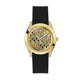 Buy Shop Guess Clarity Gold Dial Black Silicone Strap Watch for Women - GW0109L1 USA Online