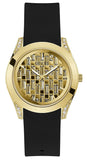 Buy Shop Guess Clarity Gold Dial Black Silicone Strap Watch for Women - GW0109L1 USA Online