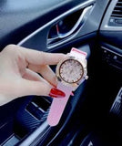 Buy Shop Guess Clarity Gold Dial Pink Silicone Strap Watch for Women - GW0109L2 USA Online
