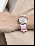 Buy Shop Guess Clarity Gold Dial Pink Silicone Strap Watch for Women - GW0109L2 USA Online