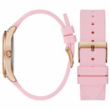 Buy Shop Guess Clarity Gold Dial Pink Silicone Strap Watch for Women - GW0109L2 USA Online