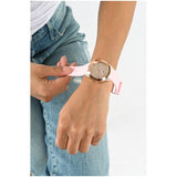 Buy Shop Guess Clarity Gold Dial Pink Silicone Strap Watch for Women - GW0109L2 USA Online