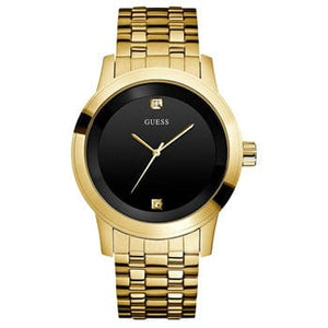 Buy Shop Guess Classic Diamonds Black Dial Gold Steel Strap Watch for Men - W0416G2 USA Online