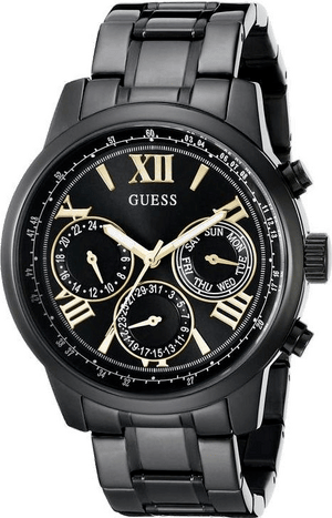 Buy Shop Guess Classic Multi-Function Black Dial Black Steel Strap Watch For Women - W0330L15 USA Online