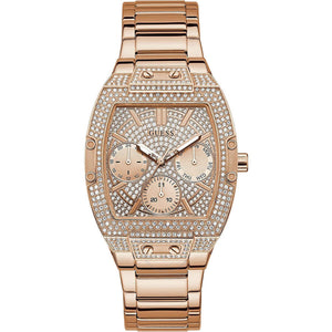 Buy Shop Guess Raven Diamonds Rose Gold Dial Rose Gold Steel Strap Watch for Women - GW0104L3 USA Online