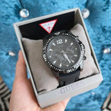 Buy Shop Guess Commander Black Dial Black Rubber Strap Watch for Men - GW0211G3 USA Online