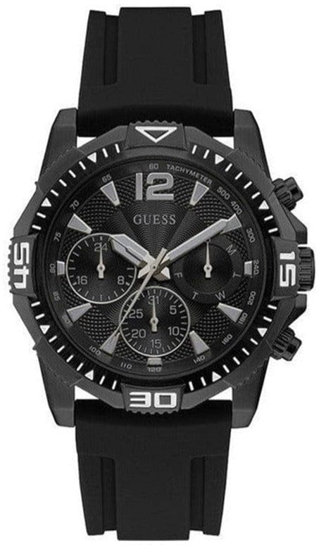 Buy Shop Guess Commander Black Dial Black Rubber Strap Watch for Men - GW0211G3 USA Online